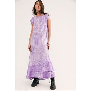 LoveShackFancy Purple Tie-Dye Cameron Dress